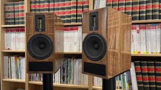 Kerr Acoustic K300 Mk3 on stands in front of bookshelf