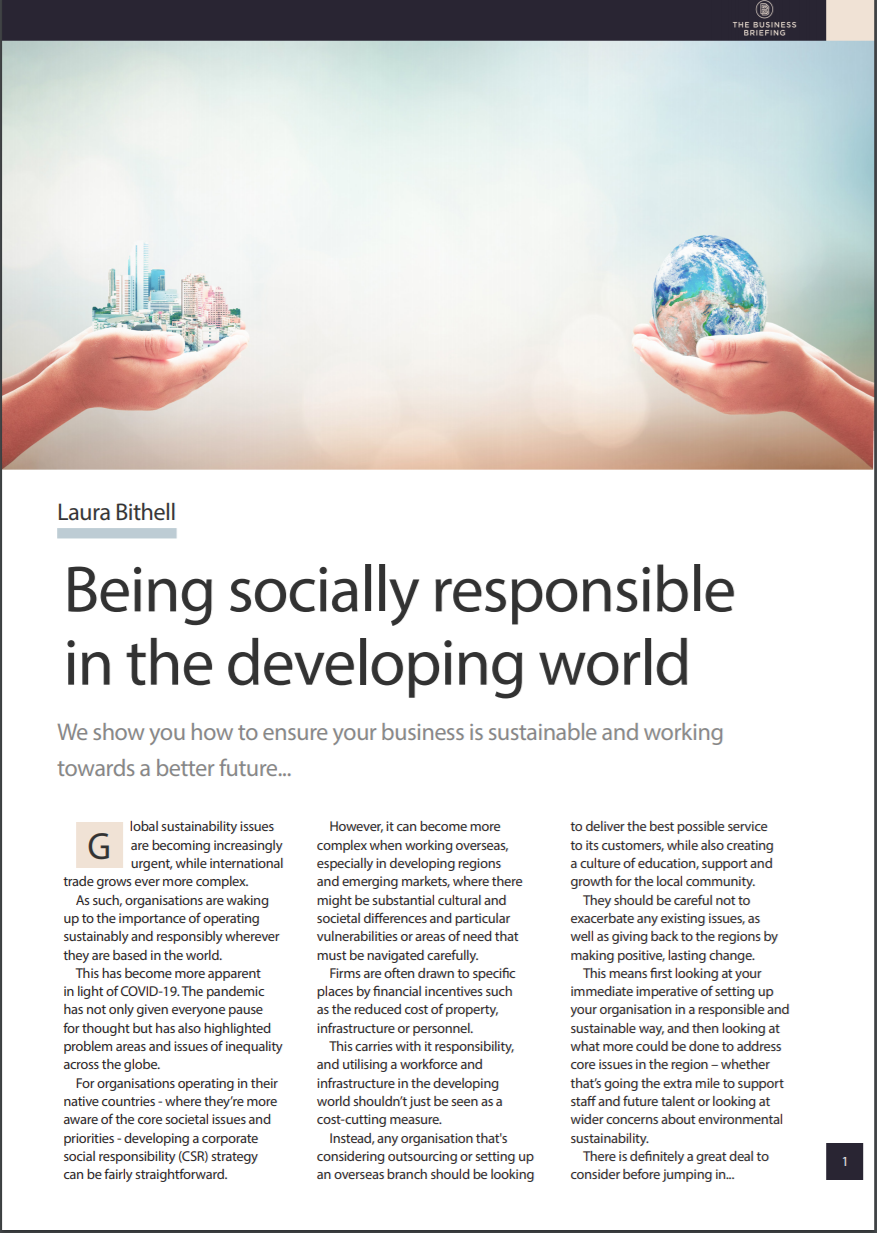 Being socially responsible in the developing world