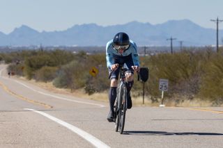 Tyler Stites on his way to stage 1 win at 2023 Tucson Bicycle Classic