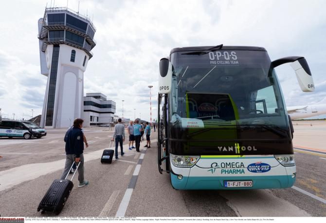 The Omega Pharma-Quick Step bus