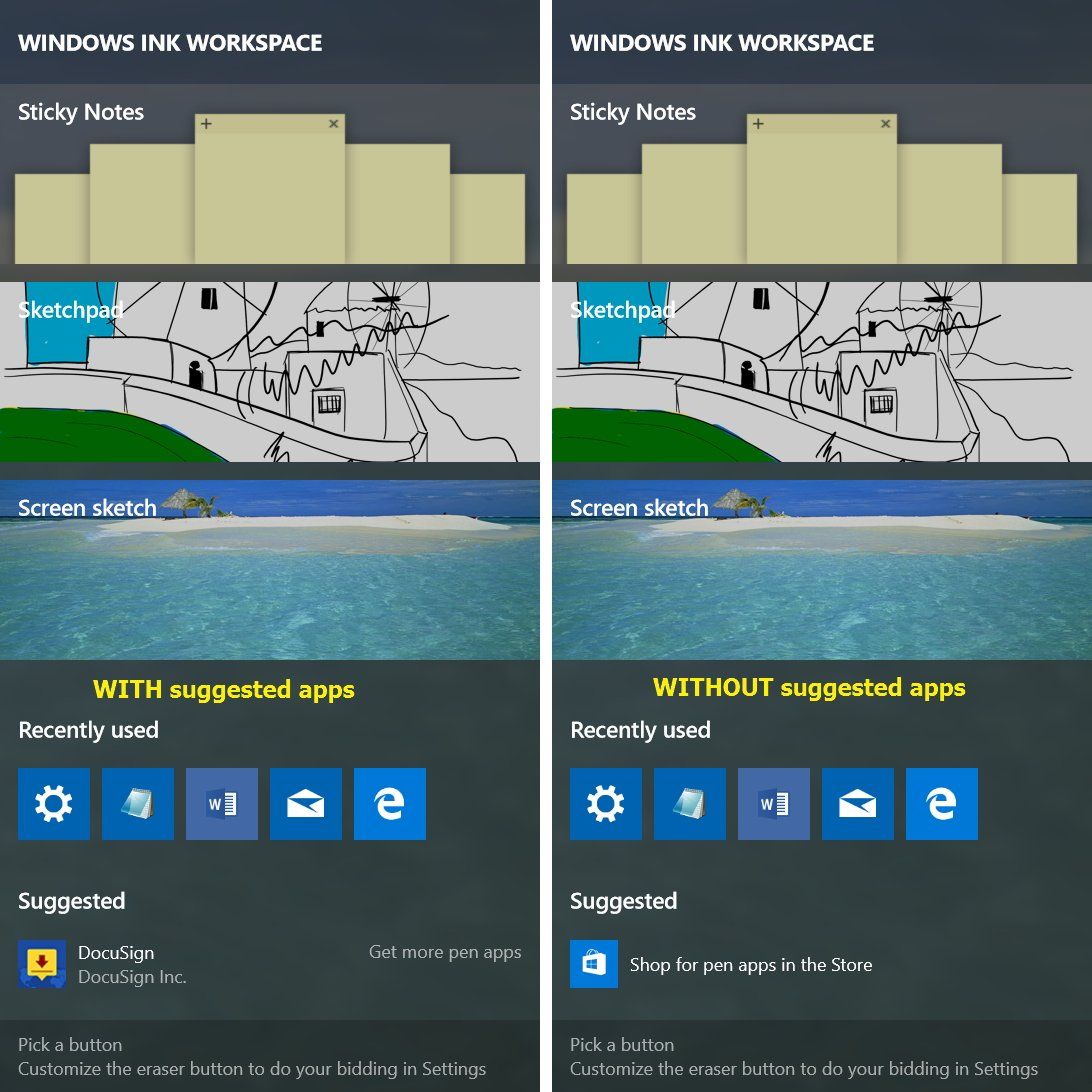 How to customize the active pen settings for Windows Ink on Windows 10