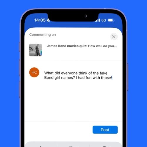 App screenshot showing comments in the app