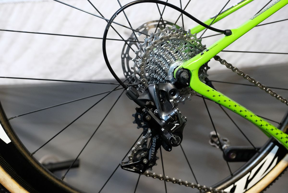 Hyde is one of the few riders who ran a mechanical group, using SRAM 1X
