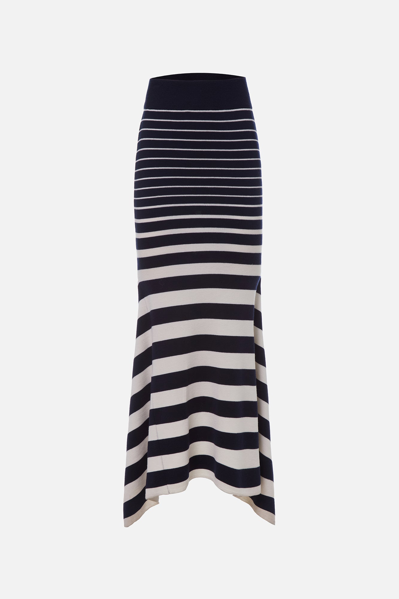 Ombre Stripe High Waist Knit Skirt - Xs / Midnight/ivory