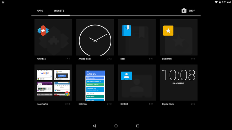 Nextbook Ares Widgets