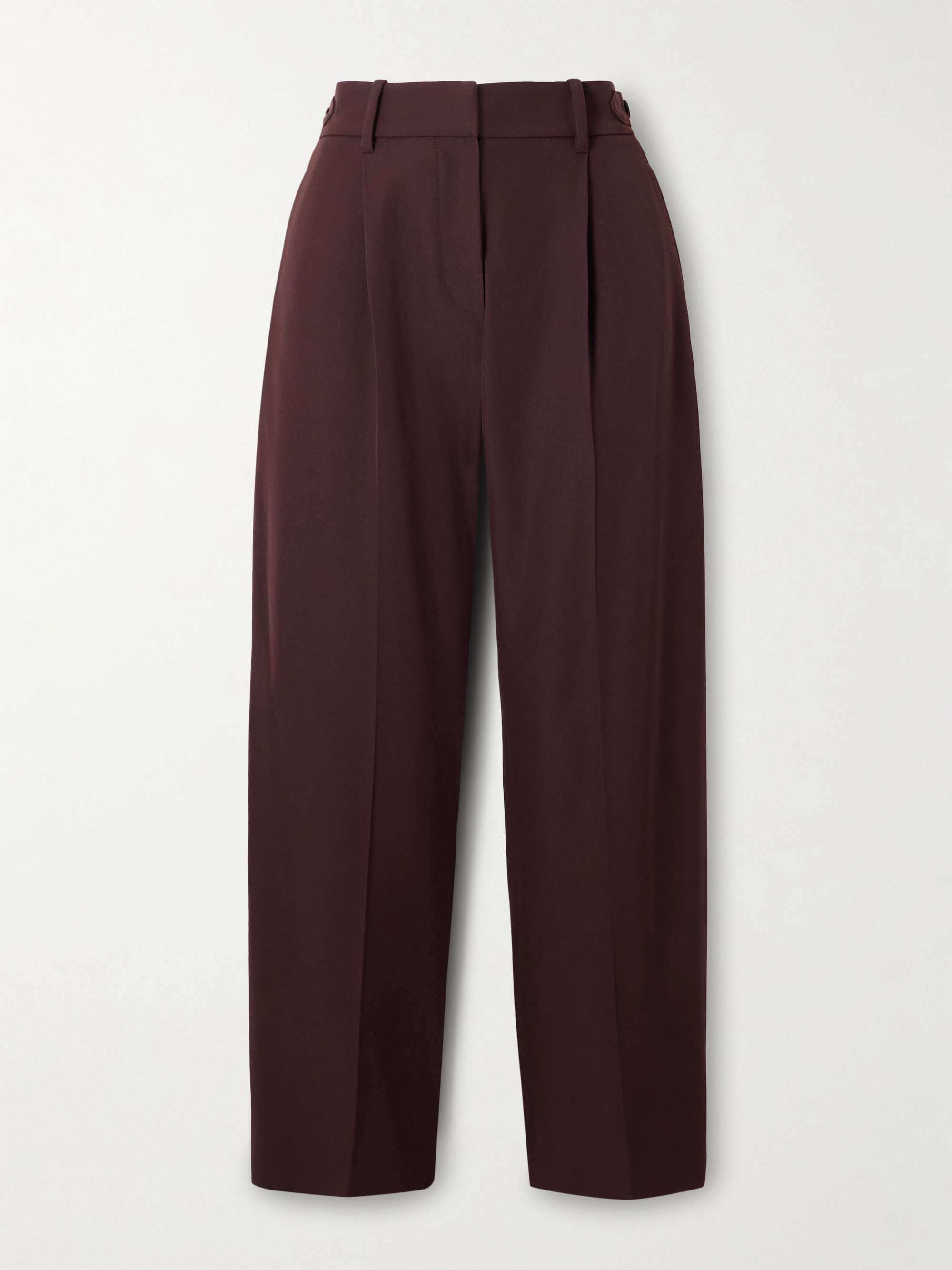 Pleated Wool and Cotton-Blend Twill Tapered Pants