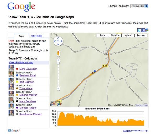 The snapshot view provides the location of all of the riders, their current speeds, and a map view of your choosing with the usual Google Maps options.