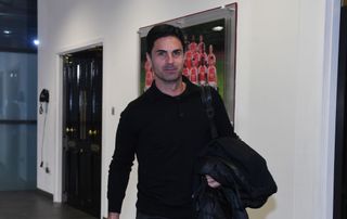 Arsenal manager Mikel Arteta before the Premier League match between Arsenal FC and Crystal Palace at Emirates Stadium on January 20, 2024 in London, England.