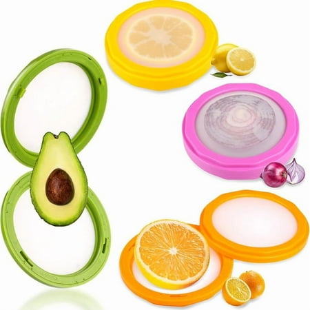 4pcs Silicone Fruit Storage Containers, Reusable Fresh Food Savers and Vegetable Box