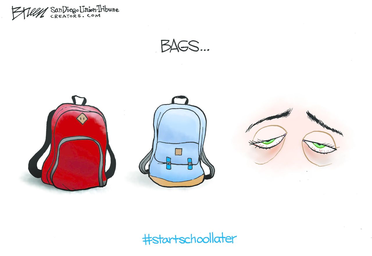 Editorial cartoon U.S.&amp;amp;nbsp;Start school later Sleep health