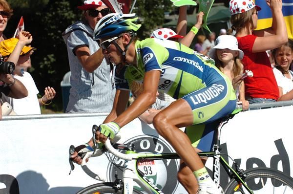 Roman Kreuziger (Liquigas) fell away in the closing kilometres of the climb