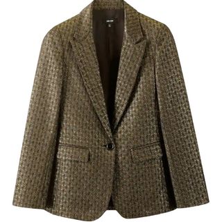 Gold Jacquard Blazer cut out 