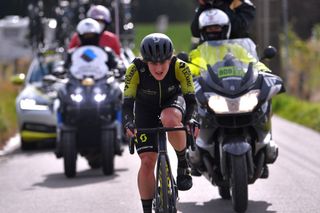 LIEGE BELGIUM OCTOBER 04 Grace Brown of Australia and Team Mitchelton Scott during the 4th Liege Bastogne Liege 2020 Women Elite a 135km race from Bastogne to Liege LBL LBLwomen classiquesardennes on October 04 2020 in Liege Belgium Photo by Luc ClaessenGetty Images