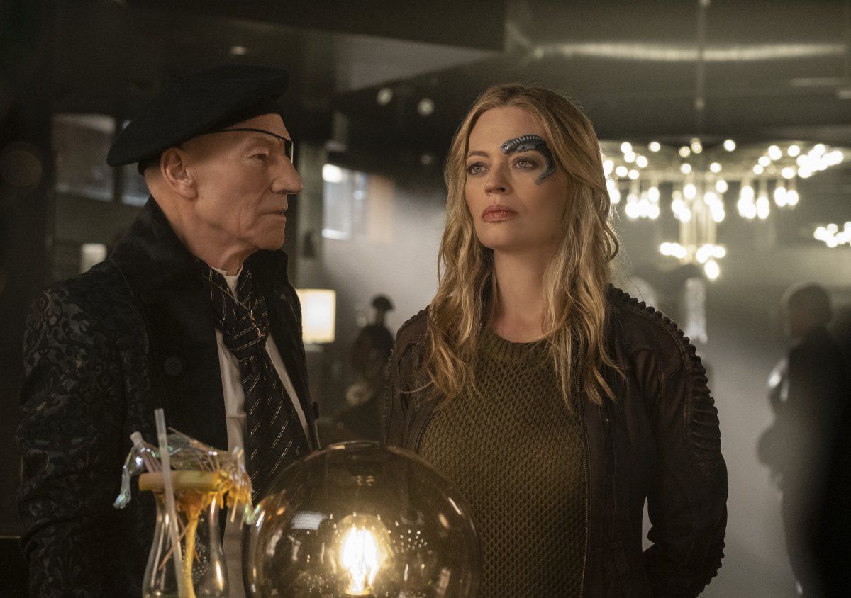 Sir Patrick Stewart as Jean-Luc Picard; Jeri Ryan as Seven of Nine