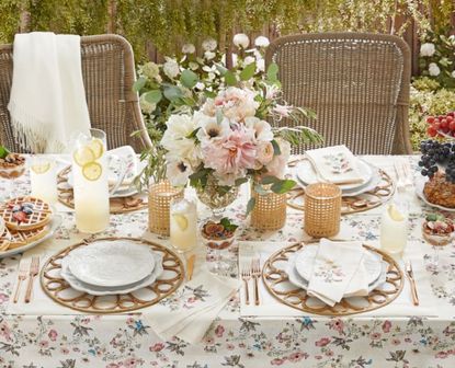 Monique Lhuillier for Pottery Barn garden table setting