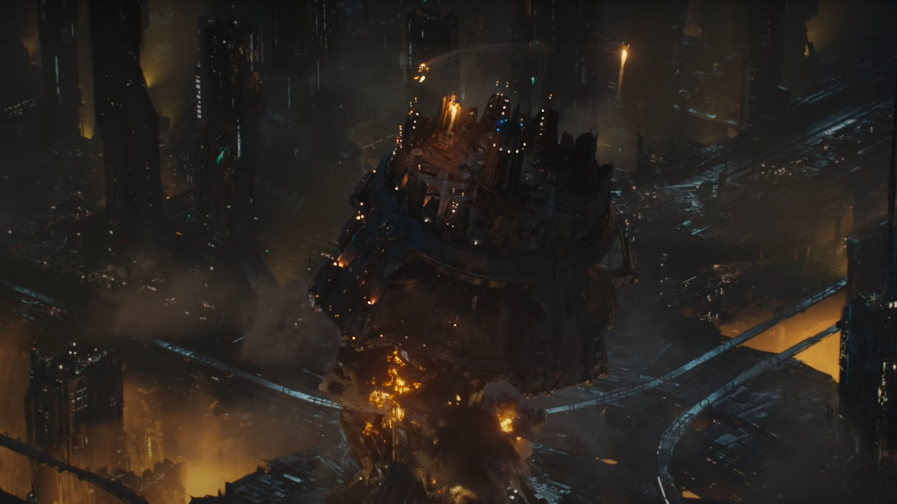 The destruction of Cybertron in Bumblebee