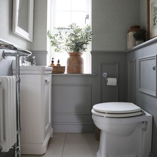 cloakroom with a white WC and a compact basin unit