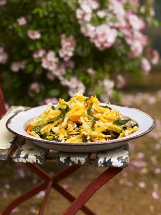 Petersham Nurseries' cafe pasta dish in white bowl