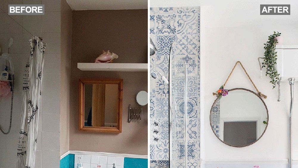 bathroom makeover before and after