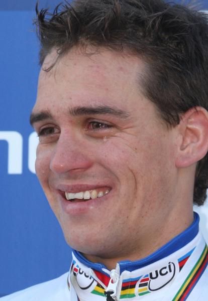 Zdenek Stybar shed a tear of happiness on the podium.