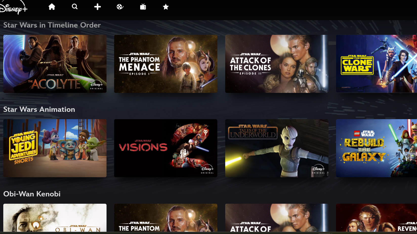 Star Wars on Disney Plus screenshot