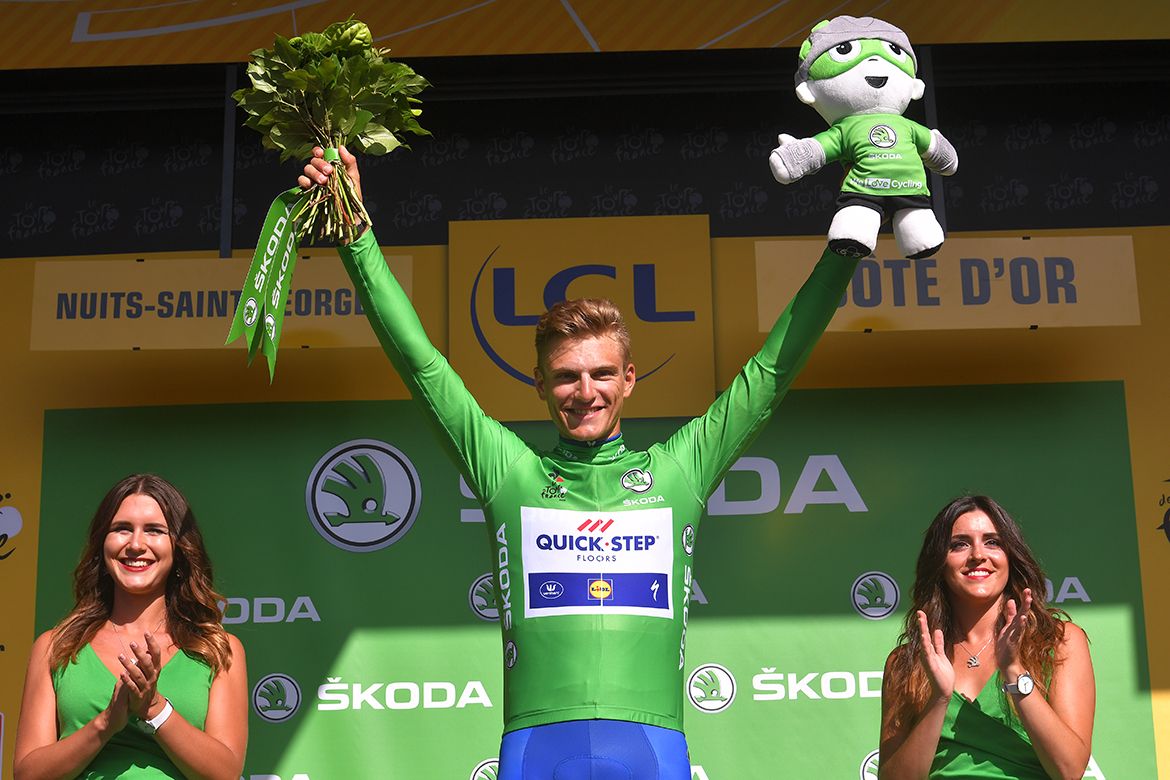 Marcel Kittel in the green jersey after stage 7 of the Tour de France