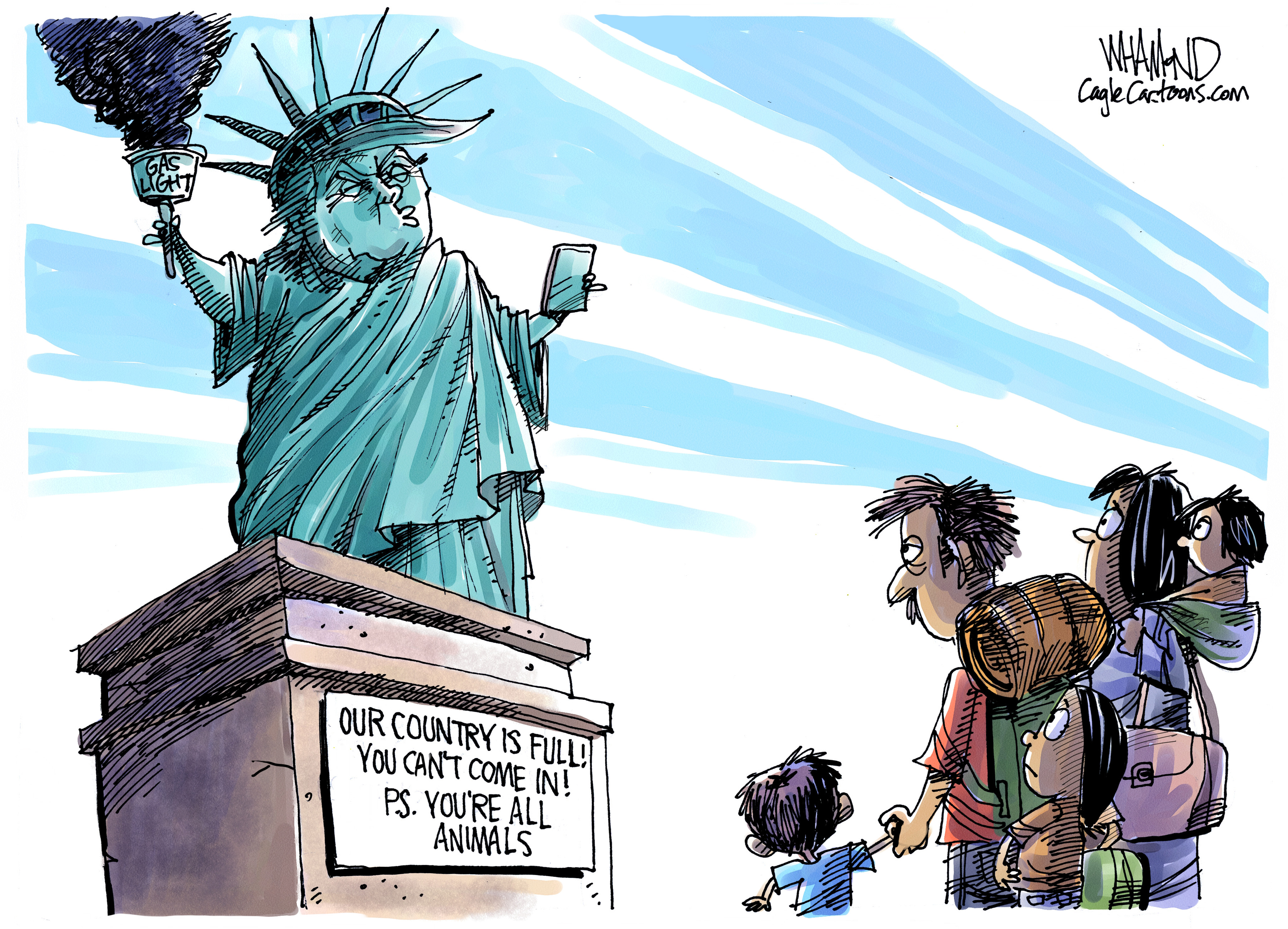 statue of liberty political cartoon