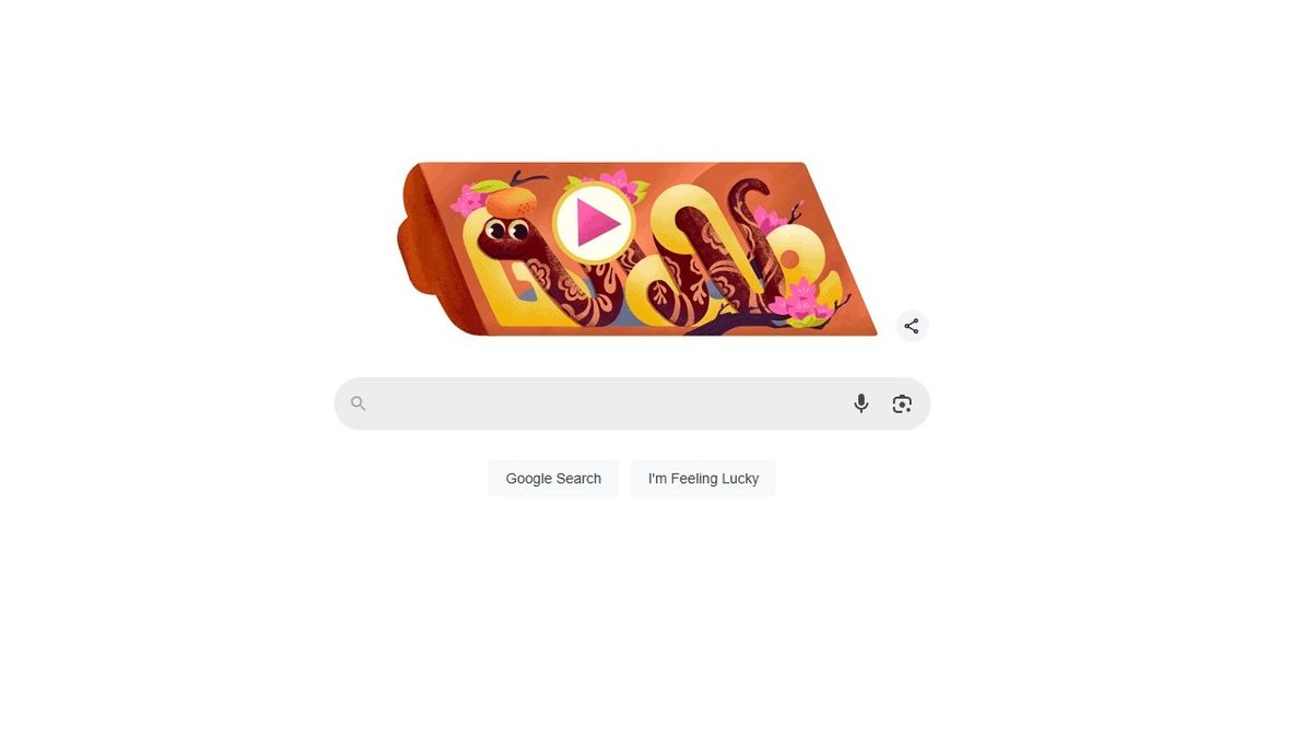 A snapshot of Google&#039;s Year of the Snake Doodle on Search.