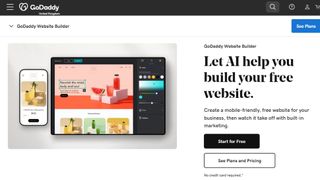 Website screenshot for Godaddy website builder.