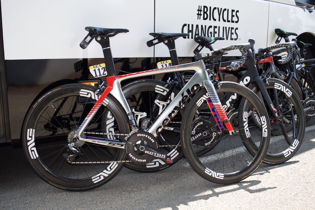 Edvald Boassen Hagen's Cervelo S5 in the Norwegian National Champion colours