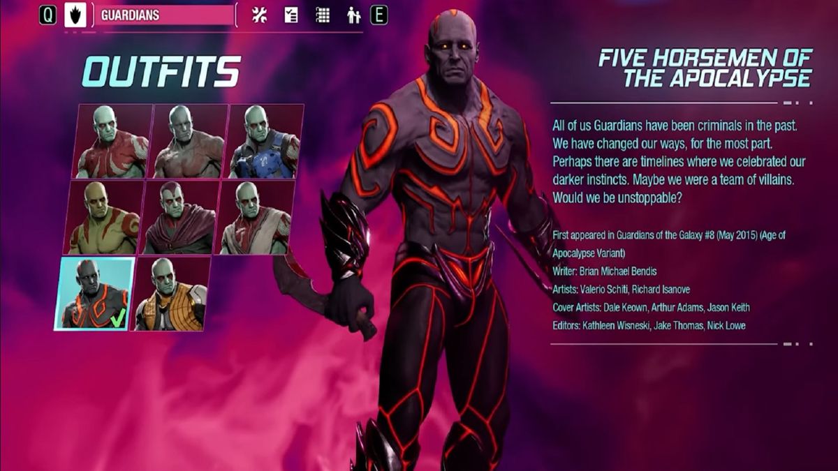 All Marvel's Guardians of the Galaxy outfits locations | PC Gamer
