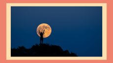 Woman's silhouette near a full moon; full moon products feature image
