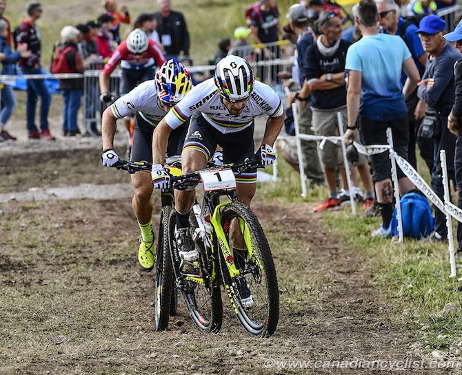 Nino Schurter (Scott-SRAM MTB Racing) and Henrique Avancini (Cannondale Factory Racing XC)