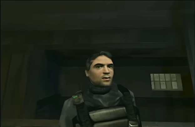 Early version of Barney from Half-Life 2 mugging at the player