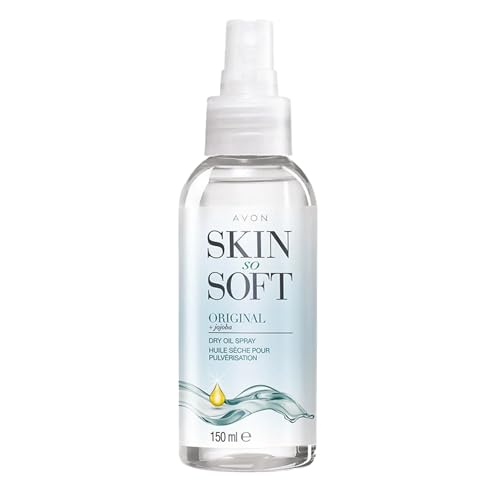 Avon Skin so Soft Dry Oil Spray 150ml | Locks in Moisture | Formulated With Jojoba Oil and Vitamin E | Quick Dry Formula | Cruelty Free,clear