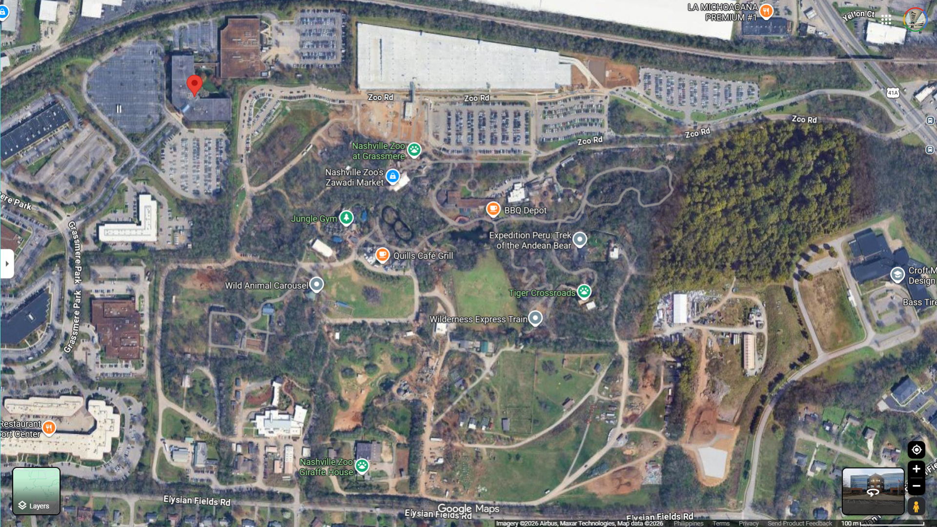 Nashville Zoo and the proposed data center at the upper right corner of the map