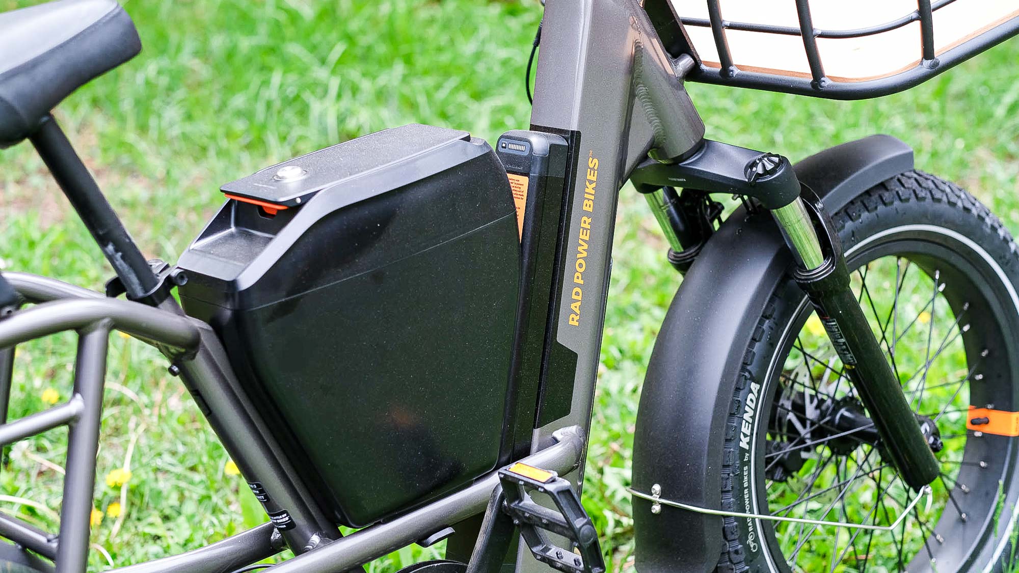 Arka bahçede Radpower RadRunner 3 Plus e-bisiklet