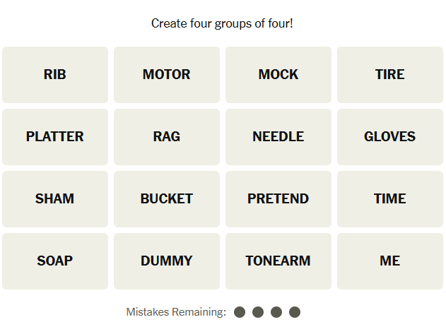 The New York Times Connections puzzle on January 28, 2026