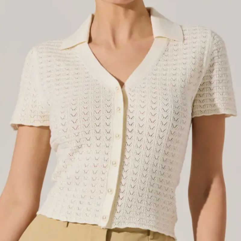 short sleeved crochet cardigan