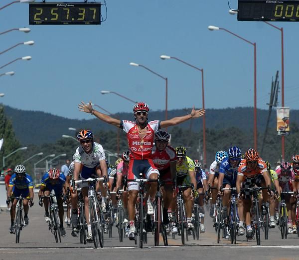 Javier Benitez (Contentpolis-Ampo) sprints to victory in stage two, the Spaniard's second consecutive stage win.