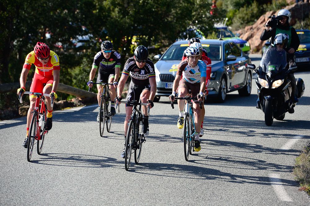 The early breakaway during stage 1 at Haut Var