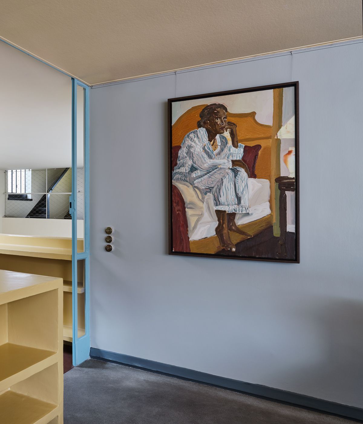 Ludovic Nkoth painting in gallery