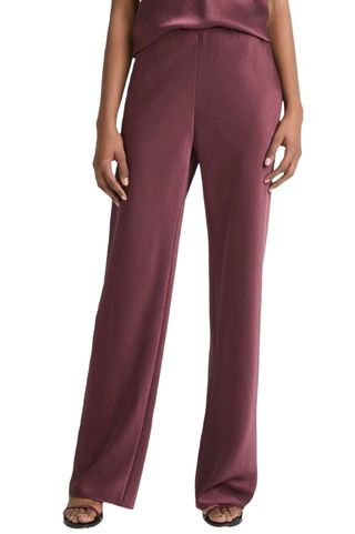 Fluid High Waist Straight Leg Pants