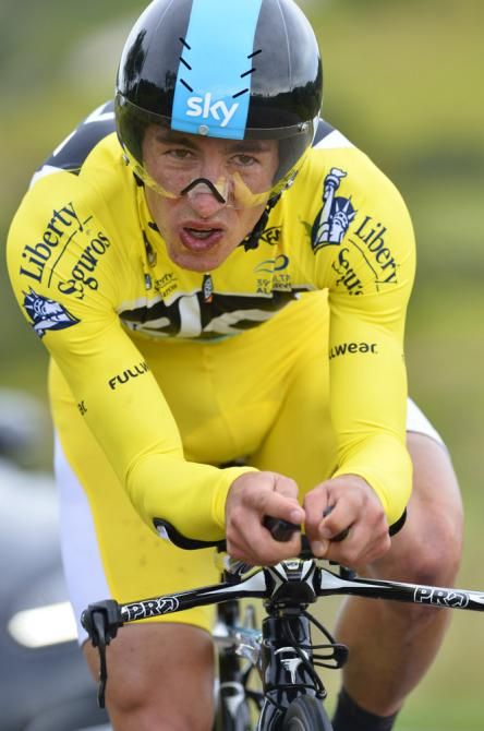 Overnight race leader Sergio Henao (Sky) gave it his all to finish 14th on the stage, but was no match for Tony Martin who won the time trial and overall.
