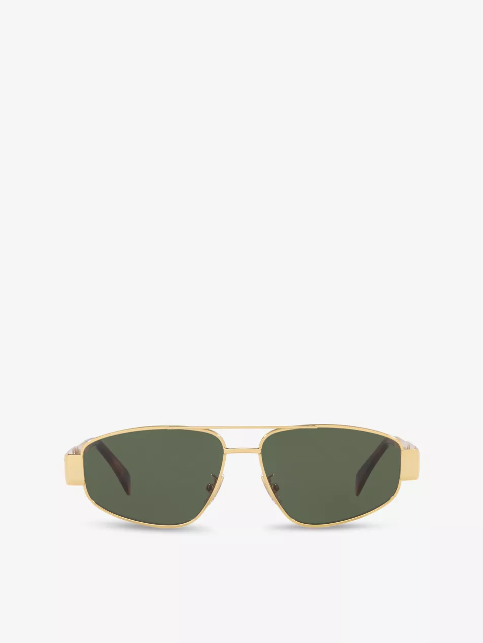 Cl40281u Metaltriomphe Aviator-Frame Metal Sunglasses