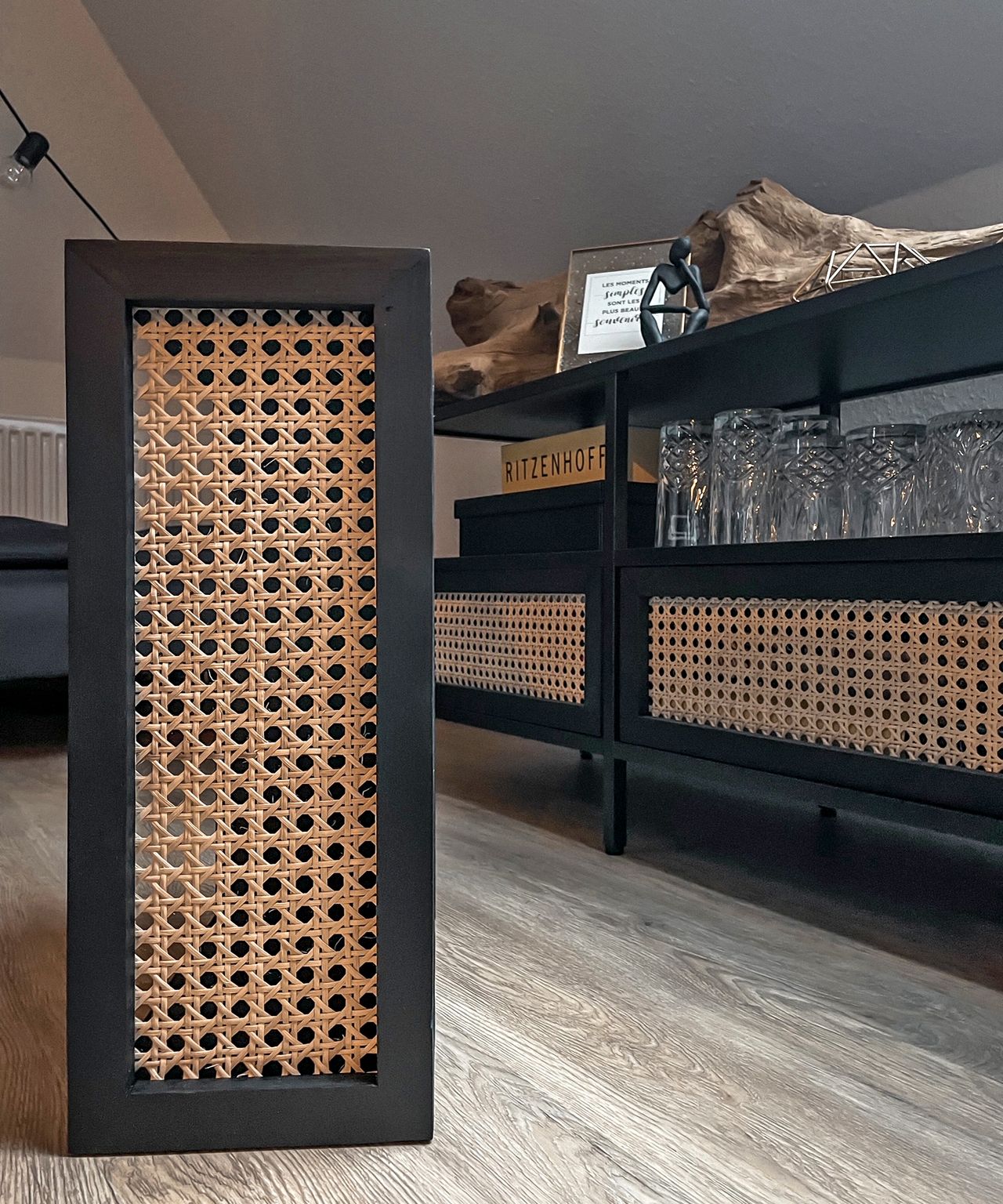 This IKEA VITTSJÖ hack created a rattan home bar Livingetc