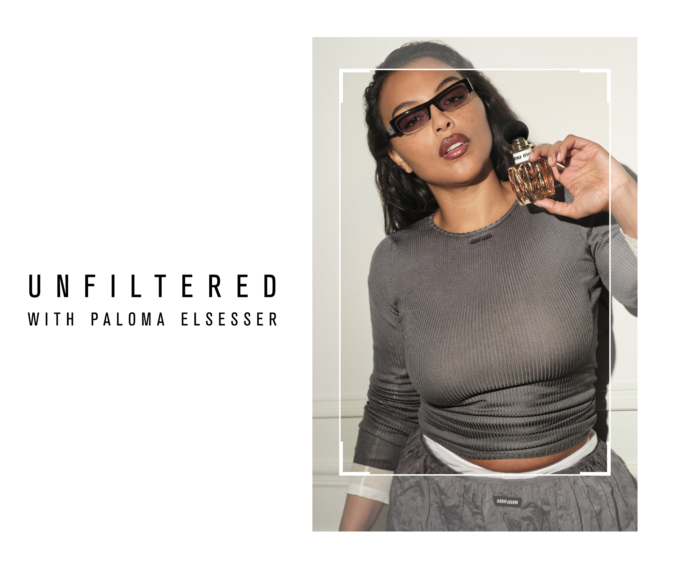 Photos of Paloma Elsesser for Miu Miu Beauty&#039;s Miutine Fragrance