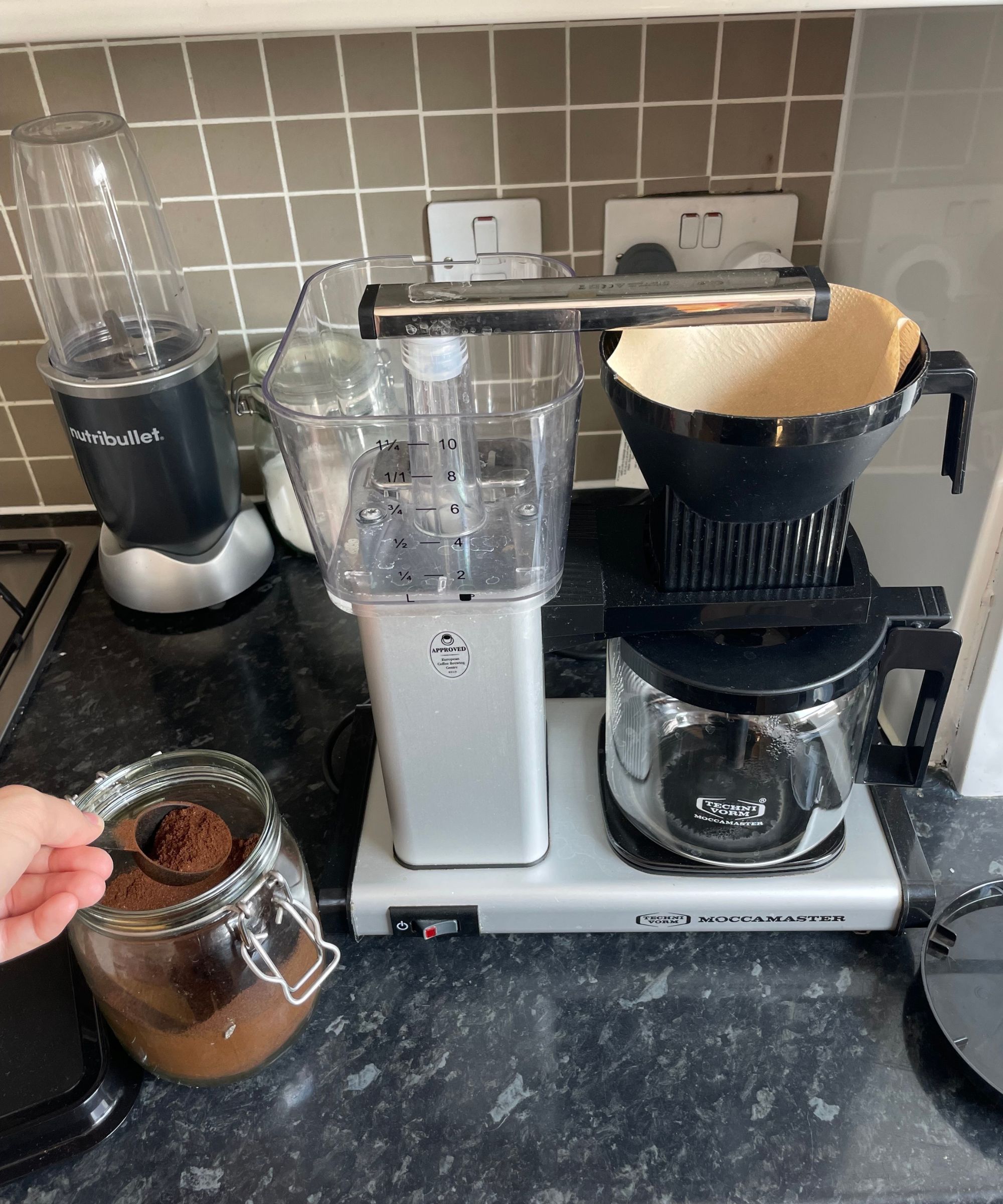 sophie edwards making coffee with her technivorm moccamaster