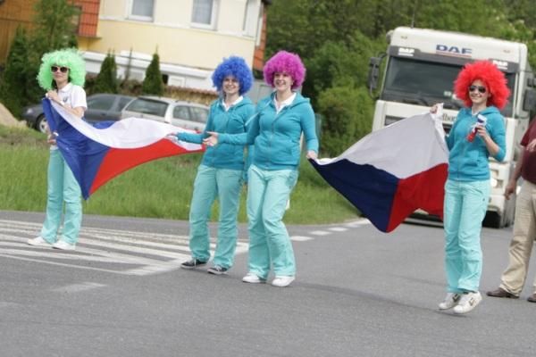 A few Czech fans make their presence felt.