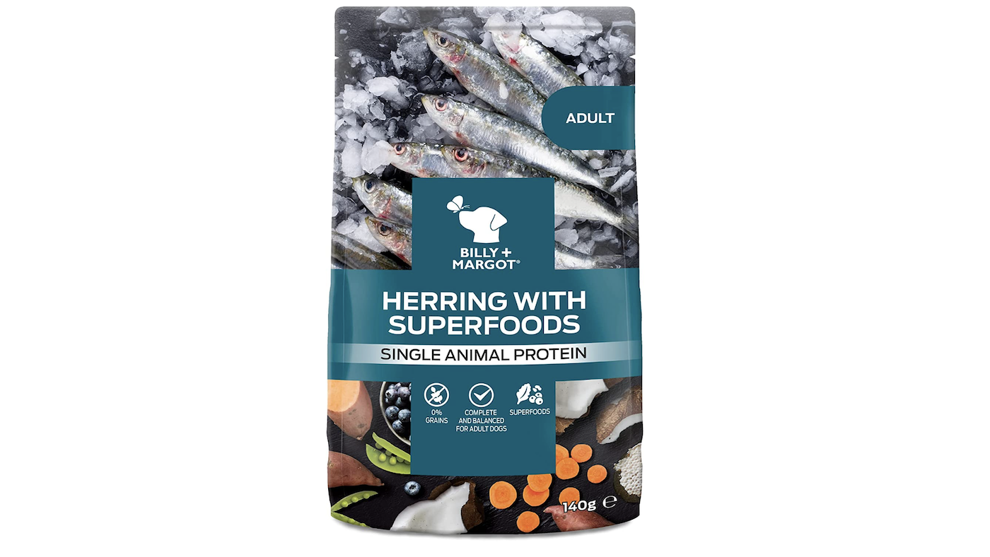 Billy + Margot Herring and Superfoods pouch: best wet dog food